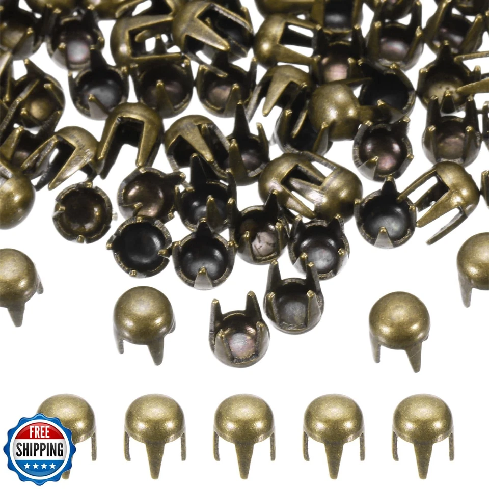 PATIKIL 2mm Round Dome Rivet, 180 Pcs Metal 4 Claw Spike Spot Stud Punk Rock  - Image 1 of 4