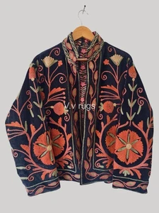 Handmade Suzani Jacke Vintage bestickt Boho Mantel Ethno Tribal Style - Bild 1 von 5