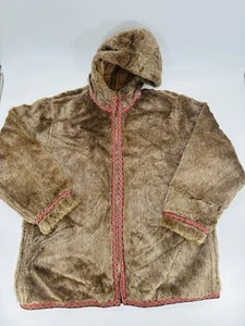 Vintage 1980s Alaskan Eskimo Faux Fur Winter Parka Jacket Coat Size XL - Picture 1 of 3
