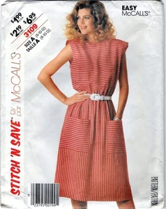 Easy McCalls Stitch 'n Save 3109 Misses Kleid mit Taschen Muster Gr 8 10 12 - Bild 1 von 2
