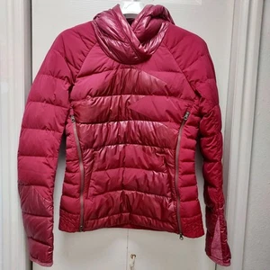 Acogedor Pullover Lululemon Plumón Derecho Rosa Bayas Chaqueta Con Capucha Talla 4 - Imagen 1 de 11
