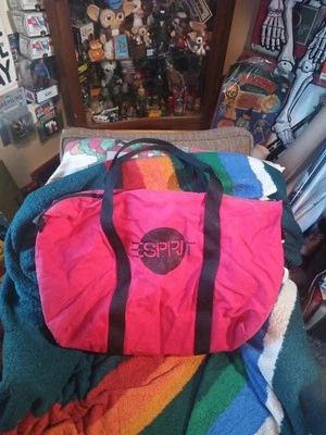 Vintage 90’s esprit tote bag Cotton Canvas red Duffel FullZip Read - Image 1 of 4