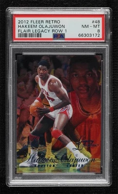 2012 Fleer Retro 1996-97 Flair Showcase Legacy Row 1 Hakeem Olajuwon PSA 8 HOF - Image 1 of 2