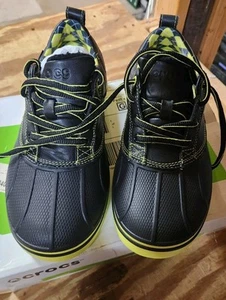 Crocs Golfschuhe schwarz/zitrus Leder Herren Größe 7 Spikes Hank Haney - Bild 1 von 5