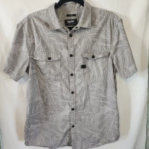 Mossimo Gray Short Sleeve Button Up Chest Pockets Mens Shirt Size L - Picture 1 of 6