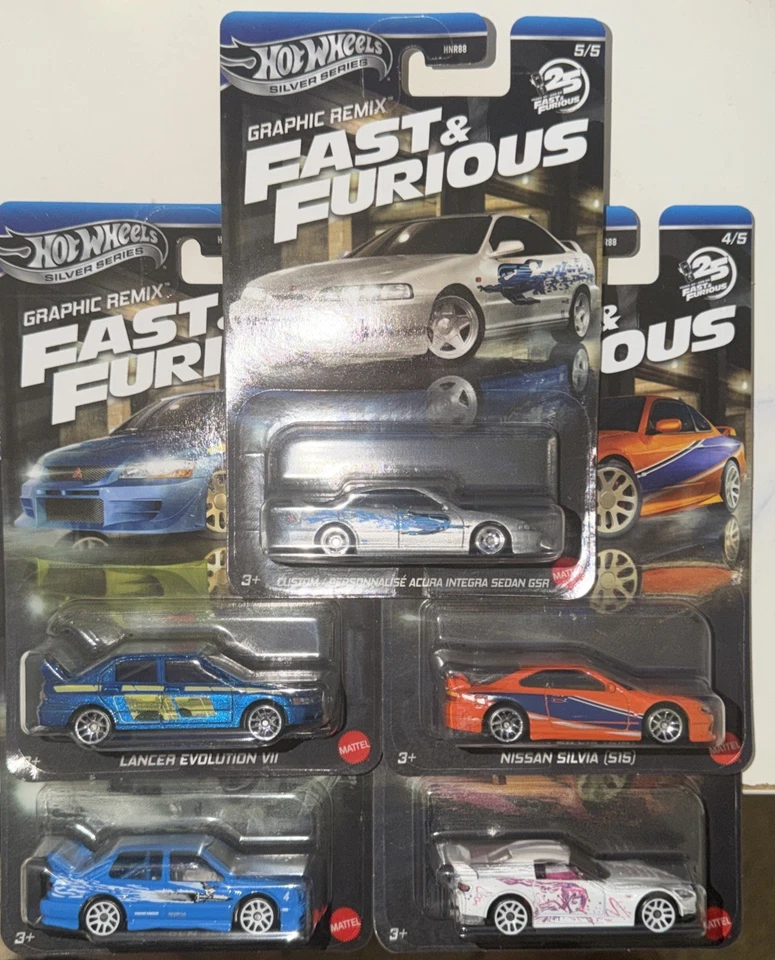 Hot Wheels Fast & Furious Silver Series Remix Gráfico Juego de 5 Mix L 2025 🔥 Foto 1 de 4