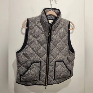 J Crew Size XL Down Puffer Zip Up Vest In Chevron Stripe - Picture 1 of 6