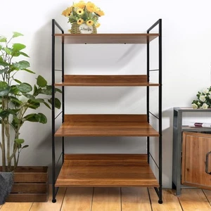 Foret Bookshelf Display Shelf Metal Storage Industrial 4 Tier Rack Kitchen Shelf - Picture 1 of 6