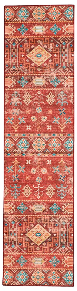 Linon Home Decor Products The Anywhere Washable Rug Joelle Red & Ivory 2' X 8... - Image 1 of 4