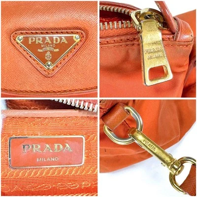PRADA 2WAY наплечная сумка с треугольником логотип оранжевый Tophandlebag сумка с короткими ручками через плечо - Изображение 1 из 4
