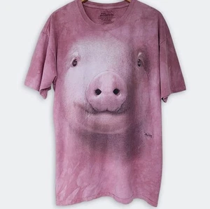 The Mountain Pig Tee Tie Dye Pink Mens XL Shirt Nature Animals Outdoors Boho - Imagen 1 de 11