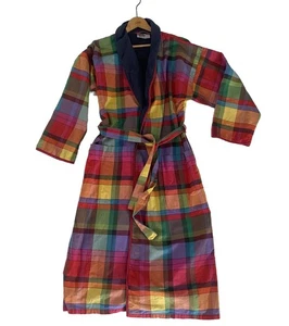 Vintage Linea Rossa Arturo Veneziani S Morgenmantel Unisex bunt kariert 80er 90er Resort - Bild 1 von 18