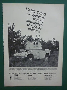 8/1971 PUB DTAT SAMM PANHARD AML S530 BLINDE ARMEE ORIGINAL FRANZÖSISCHE ANZEIGE - Bild 1 von 1