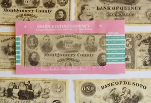 American Civil War Union Replica Currency Money Parchment Banknotes 2nd Set - Picture 1 of 2