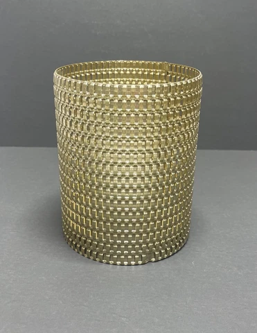 Starlight Thomas Industries Light Fixture SL8459  Brass Basket Weave Vtg Cover