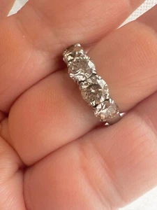 Vintage Ehering 2,84 ct Diamant Band Halb Ewigkeit Platin Ring - Bild 1 von 10