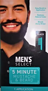 Select 5 Min BLACK  Men's Mustache & Beard Color 1 Appl. Lot of 1,2,3,6,8 & 12 * - Picture 1 of 7