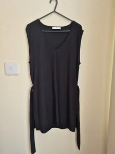 π€ Top tunica Mango nero con cravatta in vita L - Abbigliamento da lavoro estivo leggero! π€ - Foto 1 di 5