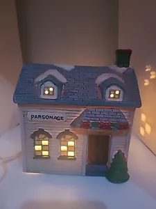  Christmas Americana Village Santas Best Lighted Parsonage  Christmas - Picture 1 of 6