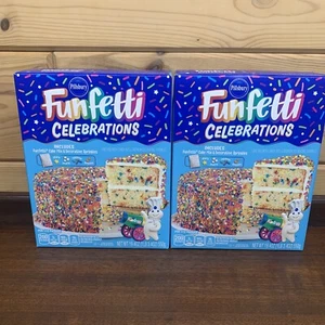 2er Pack Pillsbury Funfetti Celebrations Kuchen mit dekorativen Streuseln je 19,4 Unzen - Bild 1 von 5