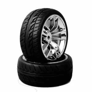 4Pcs 12mm Hex Rubber Tyre& Wheel Rim SBDC+PP0150 For 1:10 On-Road Car HSP HPI - Picture 1 of 6