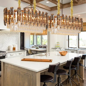 Luxury Crystal LED Ceiling Light Living Room Accent Chandelier Lamp Easy Install - Picture 1 of 24