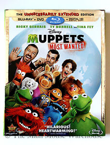 Disney The Muppets Most Wanted Movie Blu-ray DVD Digital Copy Code & Slipcover