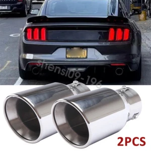 2PCS Car Exhaust Pipe Tip Rear Tail Throat Muffler Tailpipe For Ford Mustang - Picture 1 of 11