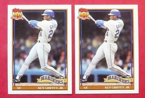 1991 Topps Ken Griffey Jr. #790 (Mariners) Lot of 2 NM Near Mint - Picture 1 of 2