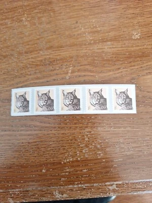 2  MNH  STRIPS  OF 5 EACH 2012 Bobcat 1 Cent Coil Postage Stamps Scott 4672 - Image 1 of 2