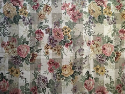 John Wolf Decorative Fabrics Upholstery Floral Roses Tulips 1 yd 34x56 - Image 1 of 4