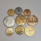 Lot of 9 Trade Dollar Tokens World's Worlds Fair Calico Ottawa Centennial