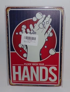 RETRO WASCHHÄNDE BLECHSCHILD 12X8 NOS - Bild 1 von 4