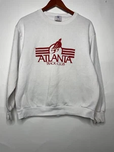 Vintage Atlanta Track Club Sweatshirt Size Large Running White Red 90s - Picture 1 of 9