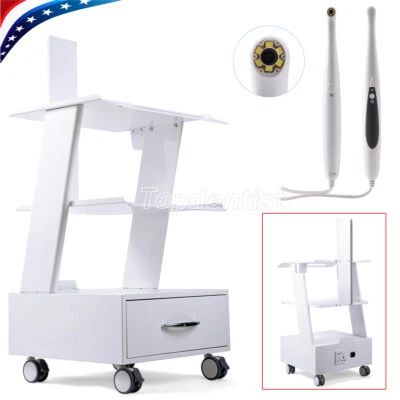 Mobile Dental Mouth Sweeping Trolley Tool Cart w/Drawer &Socket/Intraoral Camera - Image 1 of 4