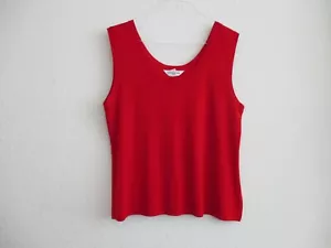 Exklusiv Misook Tank Top Damen Plus 1X rot ärmellos gestrickt Karriere Büro - Bild 1 von 9