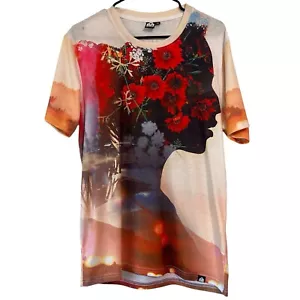 NEW Into the AM Mens Graphic T-Shirt Floral Lady Art Abstract Streetwear Sz Med - Picture 1 of 4