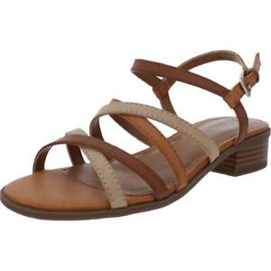 A.N.A. Womens Alto Tan Leather Heel Sandals  Shoes 6 Medium (B,M) BHFO 9659