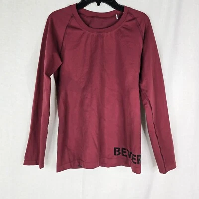 Top Better Bodies Mujer Mediano Sin Costuras Borgoña Granate Sangría Longlseeve Foto 1 de 4
