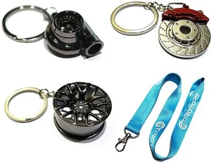 Metal Keychain Spinning Turbo | Gunmetal Wheel | Rotor Keychain + Lanyard - Bild 1 von 5