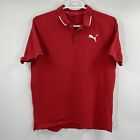 Puma Dry Polo Shirt Adult XL Extra Large Red White Golf Casual Rugby Mens