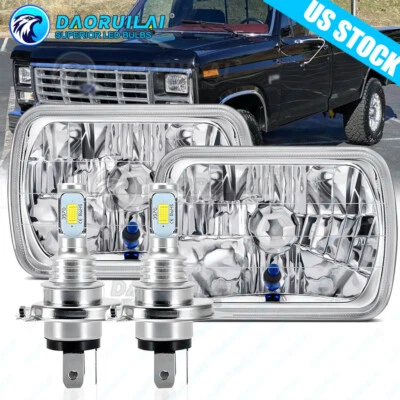 Par de faros LED de haz alto bajo para Ford F150 F250 F350 1978-1986 7x6 5x7 pulgadas Foto 1 de 4