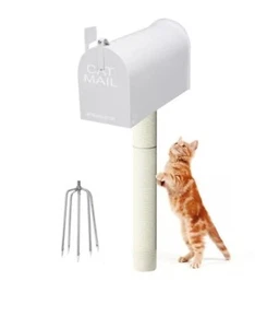 40in Outdoor Cat Scratching Post,Cat Toys for Outdoor Steel Mailbox In BLACK - Picture 1 of 9