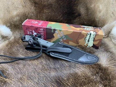 Cuchillo de caza Muela Typhoon hoja negra con mango Micarta negro como nuevo en caja - Imagen 1 de 4