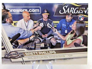 2017 TOPPS UPDATE #US96 BRETT PHILLIPS SHORT PRINT SP VARIATION BREWERS ROOKIE - Picture 1 of 2