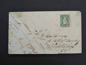 Konföderierte Staaten: Pendleton, SC 1860s CDS #12 Adversity Letter Sheet Cover - Bild 1 von 4