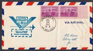 1955 USA First Flight Cover Capital Airlines Viscount Chicago Washington - Picture 1 of 2