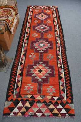 Turkish Rug, Vintage Rug, Moroccan Kilim, 9.7x3 ft Runner Kilim, Rugs For Runner - Image 1 of 4