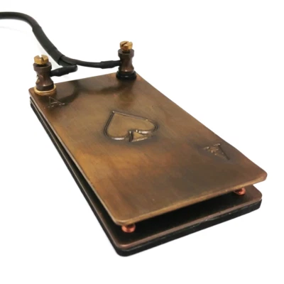The Solid Brass Ace of Spades Foot Pedal Tattoo Foot Switch 360 Degree Square - Image 1 of 4