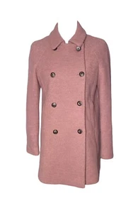 Zara Blush Pink Double Breasted Wool Blend Pea Coat Size S Small Winter Autumn - Picture 1 of 4